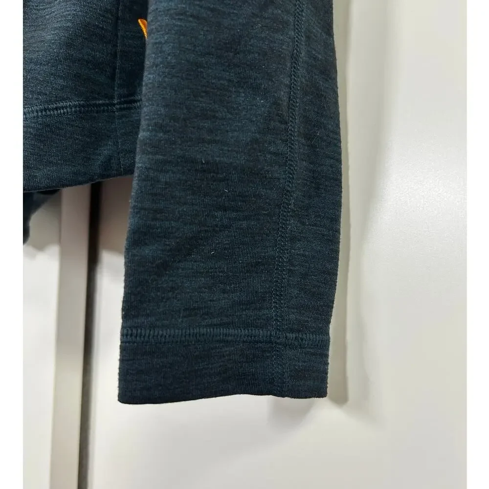 Lucy‎ Women's Hatha XS Asymmetrical Zip Up Jacket Funnel Neck Teal Heathered